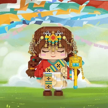 LOZ МИНИ-Блоки Детские Строительные Игрушки DIY Кирпичи Тибетская Девушка Домашний Декор Подарок Головоломка 8128