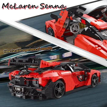 В НАЛИЧИИ МОЛДКИНГ McLarenN Senna Идеи Моделей Гонщики Технология Гоночных Спортивных Автомобилей MOC Строительные Блоки Кирпичная Модель Игрушки Подарки