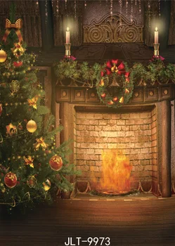 Рождественский фон Рождественская Елка Камин Фоны для ночной фотосъемки Виниловые тканевые фоны для фотосессии в фотостудии