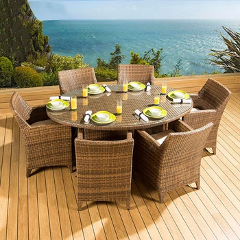 Стол и стул для отдыха на открытом воздухе, вилла, отель, внутренний двор, водонепроницаемый и солнцезащитный круглый стол и стул из ротанга, комбинация