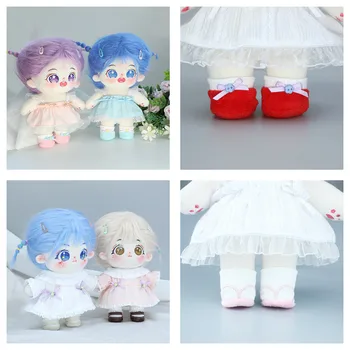Новые 15 разных цветов, 20-сантиметровая плюшевая кукольная обувь, Аксессуары для 20-сантиметровых корейских кукол Kpop EXO Idol, черные Кофейно-розовые туфли