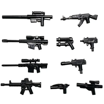 Военное оружие MOC Строительные блоки Пистолет Снайперские винтовки Гранаты Телескопы Пушки Аксессуары для ножей Кирпичный подарок для детских игрушек