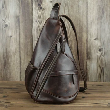 Уникальный повседневный треугольный рюкзак из натуральной кожи, мужские и женские дорожные сумки для Ipad, Маленький рюкзак, портативные мужские сумки