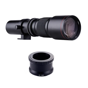 500 мм F/8,0-32 Супертелеобъектив Камеры с Ручным Зумом + Переходное кольцо с Т-образным креплением к NEX E-Mount для Sony A9 A7 A7R A7S A5000 A6000