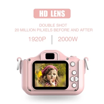 Детская мультяшная камера Q9, 20-мегапиксельная детская перезаряжаемая цифровая камера с 2,0-дюймовым IPS экраном, обучающая игрушка, подарок на день рождения для девочки, прямая поставка