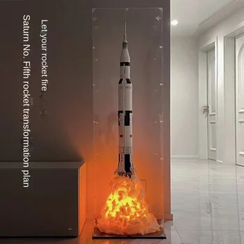 Высота 100 см Apollo Saturn № 5 Обучающая Модель DIY Строительные Блоки Кирпичи Подходят 21309 Ракетные Игрушки для Детей Подарки на День Рождения