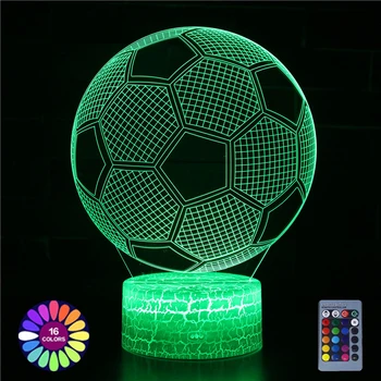 3D Ночник Футбольные баскетбольные ночники Touch Sensor Led 16 цветов, меняющий ночник для декора детской комнаты в подарок