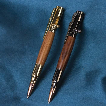 Креативная Шариковая Ручка Из Массива Дерева + Металла G2 Refill 1.0мм Signature Pen Мужские Канцелярские Принадлежности Подарочная Ручка Army Fan Pen