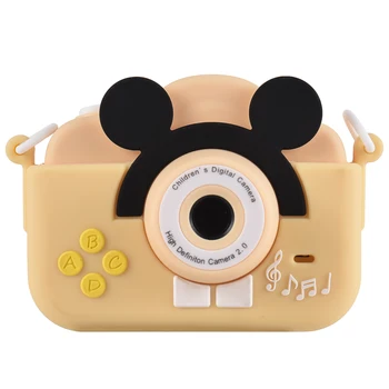 Детская цифровая камера 1080P с мультяшным двойным объективом, 2,0-дюймовый IPS-экран, 4-кратный зум, встроенный аккумулятор, Рождественский подарок на день рождения для мальчиков и девочек