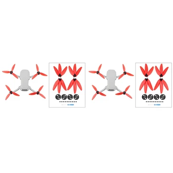 2 Комплекта Трехлопастных Пропеллеров Для DJI Mavic Mini/Mini 2, Реквизит Для Дрона, Сменные Лопасти Крыльев, Вентиляторы Для DJI Mini 2, Красный