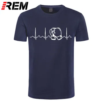 Индивидуальная футболка для кикбоксинга с сердцебиением в Новом Стиле для взрослых и мужчин, мужские футболки с буквенным принтом, круглый вырез, Короткий Рукав, Милые