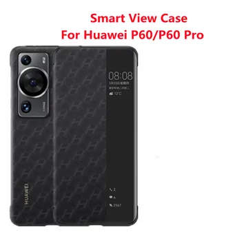 Новый Huawei P60 Pro Smart Window Cover Flip Case Skin Sleep Auto Wake Чехлы из Искусственной Кожи, Совместимые с Корпусом и коробкой Huawei P60/60 Pro