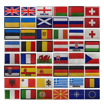Значок европейского флага, НАТО, Греция, Шотландия, Ирландия, Хорватия, Италия, Венгрия, Литва, волшебная нашивка, нашивка с вышивкой флага