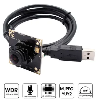 ELP Широкоугольная USB-Веб-камера 100 дБ 3 мегапиксельная USB-Камера H.264 WDR HDR H.264 С Записью Звука