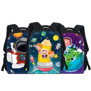 Мультяшная планета Астронавт, милые мини-рюкзаки для детей в детском саду, сумки для мальчиков дошкольного возраста, сумка для книг Baby Back to School