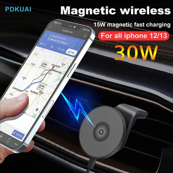Магнитные автомобильные беспроводные зарядные устройства мощностью 30 Вт, держатель телефона для iPhone 12 13 14 Pro Max Mini Plus, быстрая индукционная зарядная панель, крепление для вентиляционного отверстия