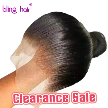 Прозрачные 360 Полных кружевных париков для чернокожих женщин, человеческие волосы, прямые парики на кружеве 13x4, предварительно выщипанные Бразильские волосы Remy