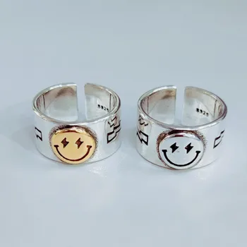 Кольцо с улыбкой, женское Открытое кольцо для женщин, простой дизайн, Милые Счастливые Улыбающиеся лица, Регулируемые кольца