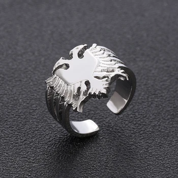 Албанское кольцо с орлом для мужчин и женщин, Кольцо Викинга, Серебряный Цвет, Золотое кольцо для пальца, Ювелирные изделия, Этнический орнамент