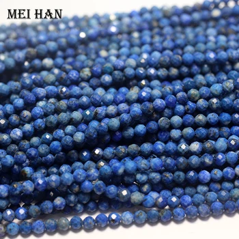 Meihan Натуральный лазурит, граненые круглые бусины 4-4,5 мм для изготовления ювелирных изделий, модный браслет из камня 