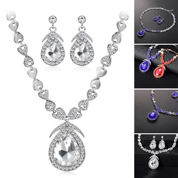 Ожерелье, Серьги, Наборы страз, свадебные украшения в стиле 
