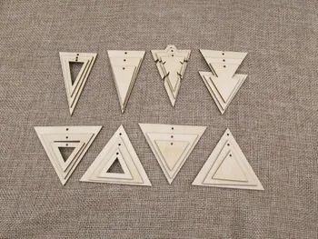 Незаконченная деревянная заготовка Геометрической классической треугольной формы, серьги, кулон, ювелирная находка для набора для создания проекта 