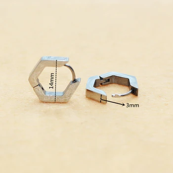 Серьги-кольца из нержавеющей стали Titanium 316L с вакуумным покрытием, не выцветает, Антиаллергенный, 14 мм геометрический