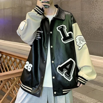 Мужская университетская куртка с вышивкой буквами в стиле пэчворк Harajuku, пальто пилота, бейсбольные пальто, мужская куртка в стиле хип-хоп, мужская университетская куртка в стиле пэчворк