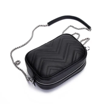 Женская сумка на цепочке из натуральной кожи, модная дизайнерская сумка, высококачественная сумка-мессенджер, женская сумка через плечо на молнии