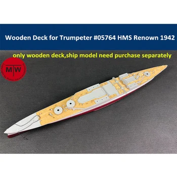 Деревянная дека в масштабе 1/700 для комплекта модели корабля Trumpeter 05764 HMS Renown 1942