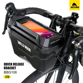 Велосипедная сумка WILD MAN XT8, 3 л, EVA, жесткая оболочка, водонепроницаемая сумка с сенсорным экраном, Передняя упаковка для электрического скейтборда, складная велосипедная сумка