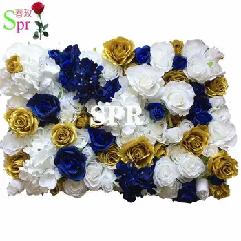 SPR 3D настенные панели с розами золото, 10 шт./лот, свадебный фон, искусственный цветок, настольная дорожка для вечеринок, центральное украшение