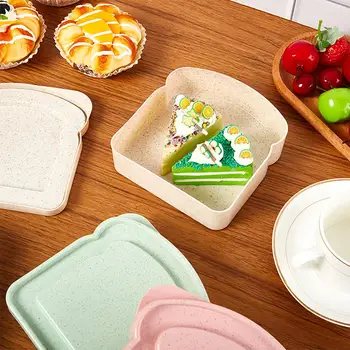 Кейс для хранения продуктов, Коробка для бенто с крышкой, влагостойкая, Легко моющаяся Форма для тостов, Портативный сэндвич Для ежедневного использования