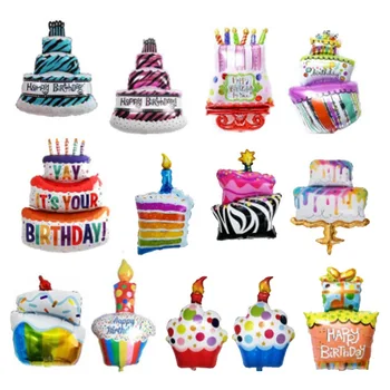 Подарочная коробка для торта, свечи, Декоративные воздушные шары из алюминиевой пленки, 1-й Декор для вечеринки с Днем Рождения, Дети, Мальчик, девочка, Свеча для душа ребенка, игрушка-Балон