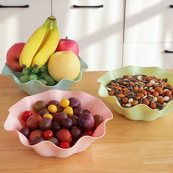 Пластиковый поднос для фруктов в европейском стиле, домашняя гостиная, настольные закуски, коробка конфет, корзина для цветов с сухофруктами