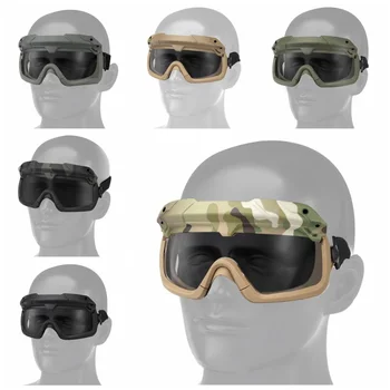 Тактические очки для Страйкбола, охоты, Мотоциклетные Ветрозащитные очки для военных игр, шлем, очки для пейнтбола, защита глаз, Тактические солнцезащитные очки