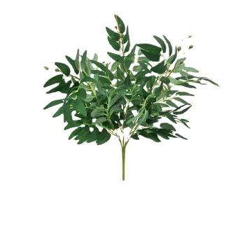 Пучок искусственных имитированных листьев ивы, свадебное украшение для дома, изготовление своими руками, имитация листьев ивы