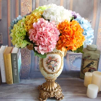 Искусственные цветы, шелковая гортензия, букет невесты, Свадебное украшение для дома на Новый год, цветочный декор своими руками для композиции растений в вазе