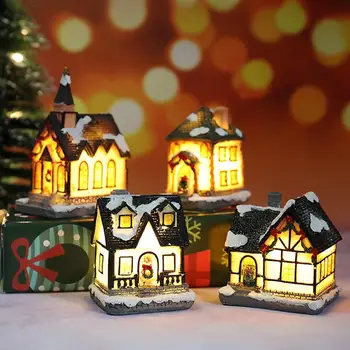 Рождественский светильник для дома из смолы Веселые Рождественские украшения 2023 Для дома Рождественские Украшения Navidad Noel Подарки С Новым 2024 годом
