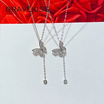 BEAVEKISS Butterfly AAA + Кубическое циркониевое ожерелье для женщин, Новинка, Модные украшения для вечеринок для девочек, Оптовая продажа ювелирных изделий UN0485