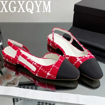 Новые роскошные брендовые женские туфли-лодочки на высоком каблуке, классические женские туфли-лодочки с ремешком сзади, неглубокие сандалии без застежки, Элегантная женская обувь