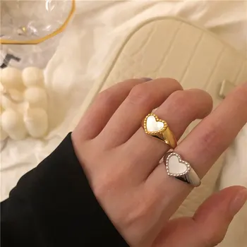 VENTFILLE Серебристо-золотого цвета, кольцо с сердечком в виде ракушки, кольцо на палец для женщин, Подарок для девочек, Элегантные Вечерние Свадебные украшения, Марка 925 пробы, прямая поставка