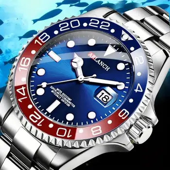 Классические мужские часы с кварцевым механизмом Серии Diver из нержавеющей стали, водонепроницаемые часы с календарем, деловые мужские роскошные часы Reloj Hombre