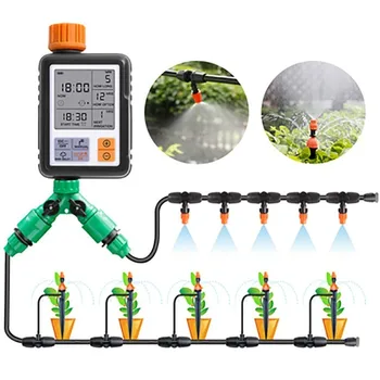 Автоматическая система капельного орошения растений Электронный Таймер подачи воды Контроллер Разбрызгивателя с ЖК-экраном Интеллектуальное устройство для полива сада