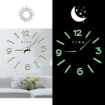 2020 Современный Минималистичный стиль Настенные часы своими руками Креативное Украшение для дома с зеркальным эффектом Акриловый Круглый Бесшумный Кварцевый Гостиная Офис