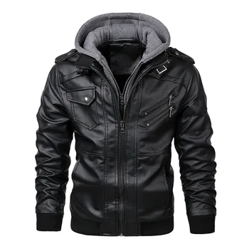 Новые мужские кожаные куртки, осенняя повседневная мотоциклетная куртка из искусственной кожи, байкерские кожаные пальто, брендовая одежда Европейского размера