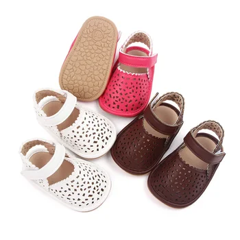 0-12 м, сандалии из искусственной кожи для маленьких девочек, летняя обувь для малышей, нескользящие первые ходунки, обувь для кроватки на мягкой подошве
