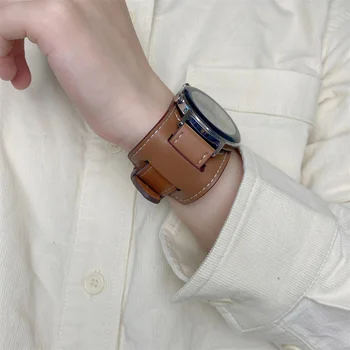 20мм 22мм Ремешок Для Samsung Galaxy Watch 5/4/4 Classic 44мм 40мм 46мм 42мм Кожаный Ремешок Для Часов Браслет Galaxy Watch 5 Pro 45 Ремешок
