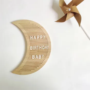 Реквизит для фотосъемки новорожденных Доска объявлений Moon Pure Oak Написание алфавита для детских сувениров Украсьте подарок для новорожденных