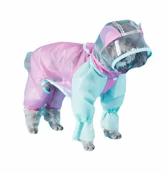 Дождевик для собак, прозрачная водонепроницаемая куртка на 4 ножки, пэчворк для маленьких собак, дождевик для домашних животных, дождевик с капюшоном для щенков